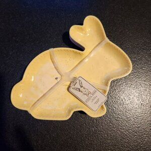 NEW! SET 4 BUNNY & BEAN Bunny Shaped Melamine Appetizer Plates